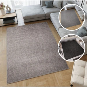 Tappeto soggiorno tinta unita grigio nero moderno pelo corto tecnologia loop ÖKOTEX - Foto 1 di 31