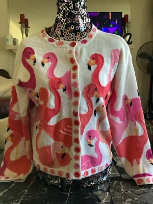 Cárdigan bordado flamenco blanco Philip & Jane Gordon Design Options talla pequeña Foto 1 de 4