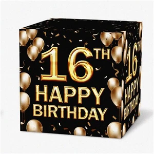 Golden Memories 16th Birthday Card Box - Elegant Party Decorations & Money Holde - Picture 1 of 6