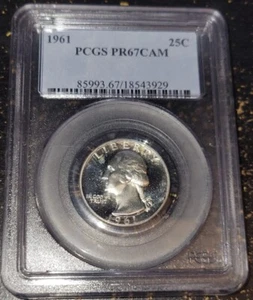 1961 25C Washington Quarter PCGS PR67CAM - Picture 1 of 4