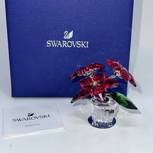 Swarovski Poinsettia Figurine Christmas Red Flower Medium #5538626 Authentic - Picture 1 of 16