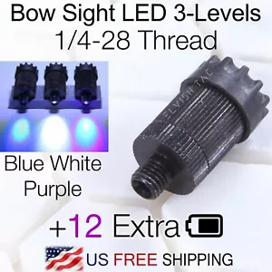 Compound Bow Sight Light Bowlight UV LED 3-Levels Rheostat Adjustable 1/4-28 CBE - Picture 1 of 10