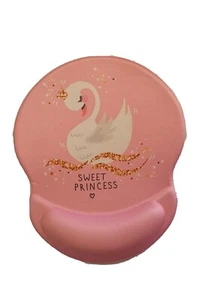 Mouse Pad with Wrist Support Non Slip Mousepad Wrist Rest Pink Swan Princess - Picture 1 of 5