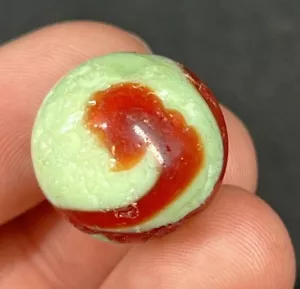Vintage Peltier Tree Frog Dragon Glass Swirl Marble 0.6” Chipped - Picture 1 of 10