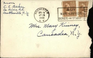 1943 New York USA Postkarte Mrs. Mary Kinney - Bild 1 von 2