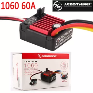 Hobbywing QUICRUN 1060 60A 2~3S Brushed ESC 1/10 1/12 RC Car Sport BEC 5V/2A - Picture 1 of 9