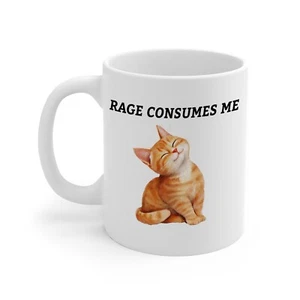 Tazza Rage Consumes Me - Gattino Gatto Divertente - Regali Meme Carini per Uomo Donna Regalo - Foto 1 di 2