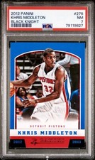 Khris Middleton BLACK KNIGHT PRIZM /10! 2012-13 Panini #276 PSA 7 ROOKIE CARD RC
