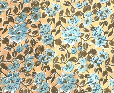 Indian Hand Block Print Cotton Fabric by the Yard, Sewing, Dressmaking, Handmade - Image 1 of 4
