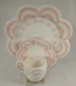 Beachcomber Otagiri Plate Cup Saucer Scallop Clam Seashell Ironstone Japan 3pcs. - Picture 1 of 12