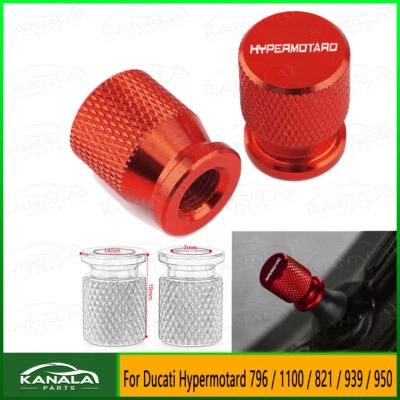 Tire Valve Aluminum Covers For Ducati Hypermotard 796 / 1100 / 821 / 939 / 950 - Image 1 of 4