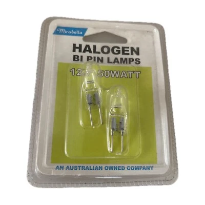 2 X Mirabella  50W T4 Low Voltage Clear Pin Base 12V New AU Stock - Image 1 of 4
