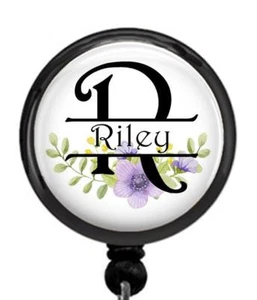 Carrete de identificación de insignia retráctil inicial personalizado y nombre personalizado - Imagen 1 de 2