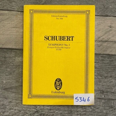 SCHUBERT Symphony No.3 In D Major D200 No.506 Edition Eulenburg  - Image 1 of 4