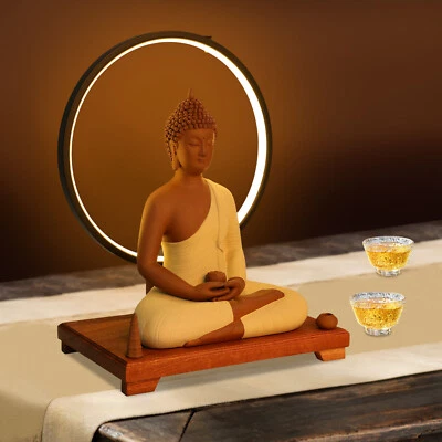 Lámpara de mesa LED con halo de cerámica para decoración del hogar Foto 1 de 4