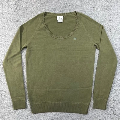 Lacoste Women's Olive Green Cotton Scoop Neck Sweater Size L(US) /10(EU) VTG NWT - Image 1 of 4
