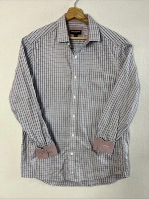 Camisa Johnston & Murphy Para Hombres Mediana Multicolor Pata de Gallo Ventana Puños Abatibles Foto 1 de 4