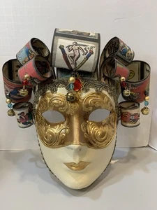 Le Maschere Di NASON DANIELE Venezia Papier-Mâché Mask Made In Italy Jester - Picture 1 of 24