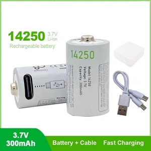 USB Rechargeable Sensor Battery - 14250 3.7V Rechargeable Li-ion Battery 300mAh - Picture 1 of 11