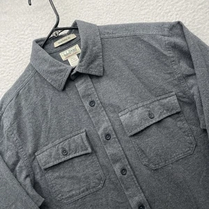 Camisa de Franela LL Bean Gamuza Para Hombres Mediana M Gris Cepillado Camping Senderismo Aire Libre - Imagen 1 de 11