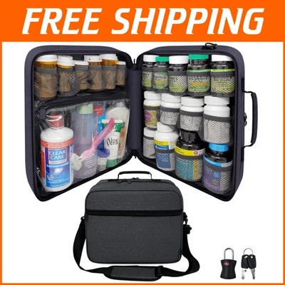 Extra-Large Modular Medicine Bag with Clear Pockets for Organized Healthcare - Image 1 of 4