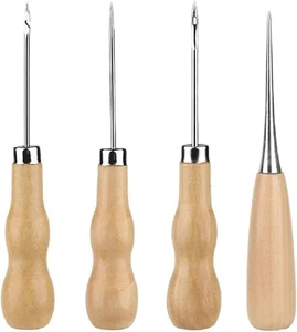 IKOPFLN Ahle Werkzeug Leder Vorstecher mit Holzgriff Ahle Werkzeug zum Nähen Led - Bild 1 von 6