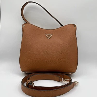 GUESS Meridian Hobo Purse Brown Handbag With Crossbody Strap EUC - BG877802 - Image 1 of 4