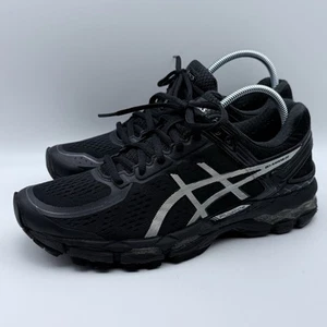 Asics Shoes Womens 9 Gel Kayano 22 Running Sneakers Black Lace Up Low Top T597N - Picture 1 of 12