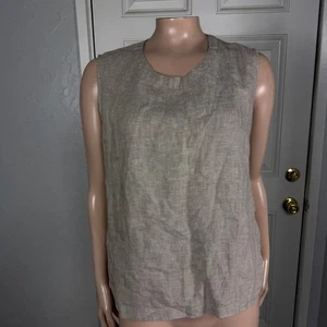 Quince Women's Shirt Small Linen Tank Top Sleeveless Blouse Career Natural A3-11 - Picture 1 of 6