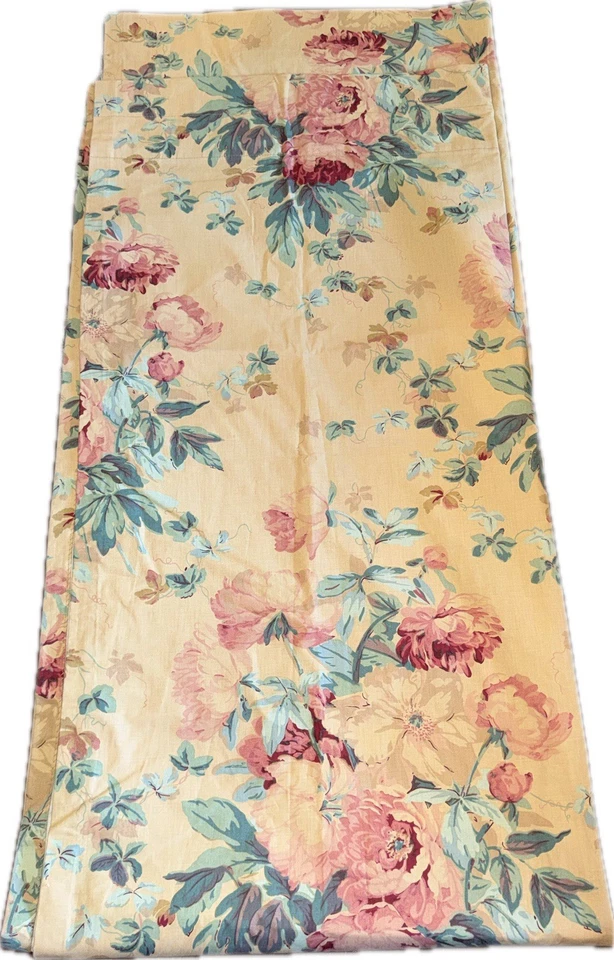 Conjunto de 2 pastagens Ralph Lauren Elsa bege floral multi vara cortina bolso rosa - Imagem 1 de 4