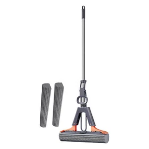 Floor Roller Sponge Mop With 2 Sponge Heads Household Roller Sponge Mop Useful - Picture 1 of 15