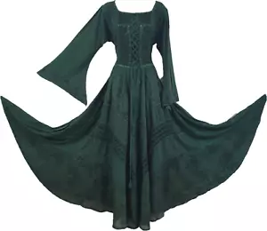 Maxi Dress Long Sleeve Autumn/Winter Formal Rayon Dark Green 12 14 16 18 20 22 - Picture 1 of 13
