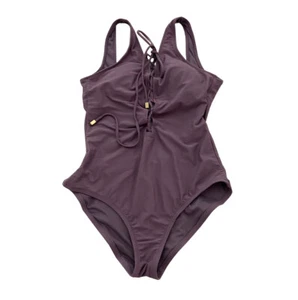 Shade & Shore Small Purple Lace Up Front One Piece Swimsuit Nylon - Picture 1 of 7