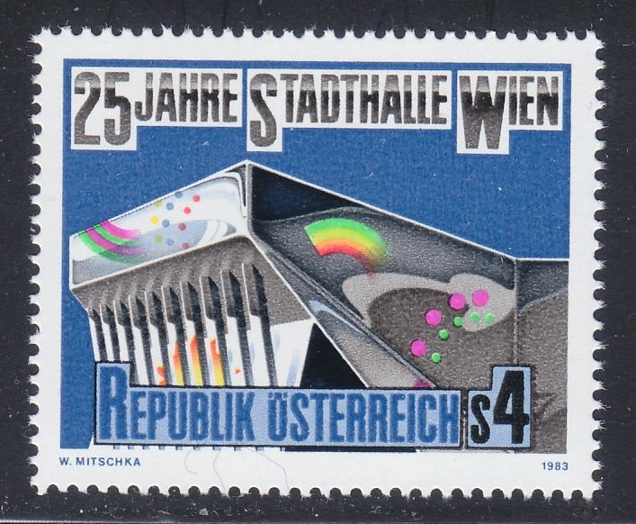Austria 1983 MNH Mi 1742 Sc 1244 Stadthall,Vienna.Buildings - Image 1 of 1