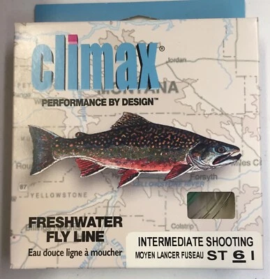 Línea de mosca cónica de tiro intermedio de agua dulce Climax 6 I 50 pies 160 gr. Foto 1 de 4