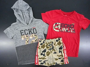 Ecko para niños pequeños sin limitación $48 Hood S.S. Camisa/Camiseta y Pantalones Cortos Camuflados Talla 2T 3T &4T - Imagen 1 de 3