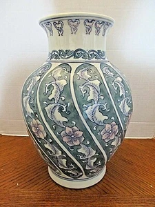 Jarrón de porcelana de 12,5" - Altamente decorado - Marcado "Hecho M Chian" - Imagen 1 de 6