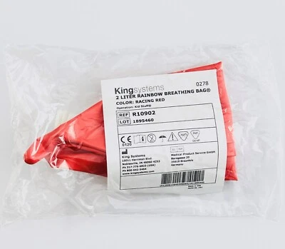 *1-Pack* King Systems 2 Liter Rainbow Breathing Bag Red R10902