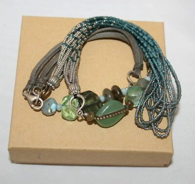 Silpada Sterling Silver & Brass, Labradorite, Chalcedony, Glass Necklace N2069 - Image 1 of 4