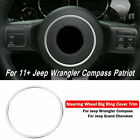 Silver Steering Wheel Center Trim Bigger For Jeep Wrangler Patriot Compass 2011+
