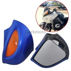 Blue Rear View Side Mirrors Amber Turn Signals Lens For BMW R1150 R1100 RT RTP - Picture 1 of 12