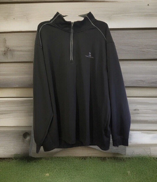 Пуловер мужской Pebble Beach Performance XL черный с длинным рукавом 1/4 на молнии для гольфа - Изображение 1 из 4