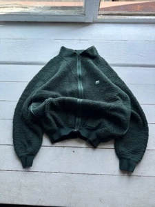 🚨VTG 90s HELLY HANSON RARE ARHIVE SHERPA GREEN ZIP Y2K With logo HH - Picture 1 of 13