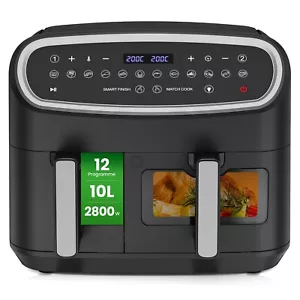 Friggitrice ad Aria 10L Doppio Cestello Capacità da 2800W Air Fryer - Foto 1 di 8
