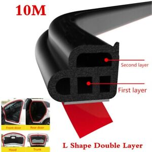 Upgraded 10M Double Layer Seal Strip Car Door Trunk Weather Strip Edge Moulding