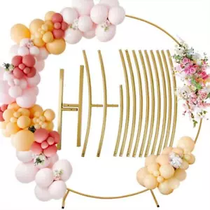 Metal Round Stand Balloon Arch Photo Backdrop, 7.2FT Wedding Birthday Party - Picture 1 of 11