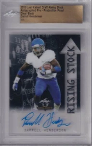 Darrell Henderson 2019 1/1 Leaf Rising Stock Black Clear Pre-Production Rc Auto - Picture 1 of 2