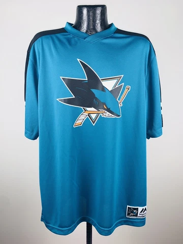 Men's Majestic San Jose Sharks Quick Play Teal Performance Tee Shirt XL Cover