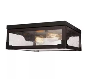 Williamsburg 2-Light Dark Bronze Flush Mount Light by Globe Electric - Picture 1 of 5