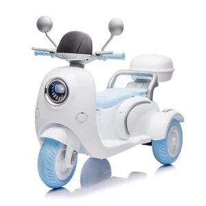 12V Two-seater Kids Ride Electric Motorcycle,Three Wheels Kids toy Slow Start,Mu - Picture 1 of 23